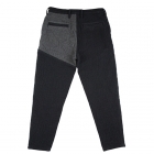 SASHIKO PANTALON DROP OUT NOIR -SIZE XL - pattes de fixation, motif de losanges, sashiko, Porter Classic